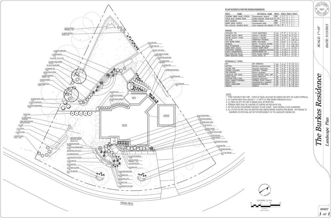 The Burkes Residence — full landscape plan